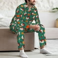 thumbnail image 6 of KLL Cartoon Turkey Sleepwear Mens Flannel Pajamas,Long Cotton Pj Set, 6 of 7