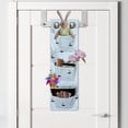 thumbnail image 2 of Nautical Hanging Pocket Organizer, Ships in the Ocean Sailing Shower Waves of Sea Cartoon, Printed Polyester Storage Bag with Pockets, 9" x 27", Pale Blue Cream, 2 of 2
