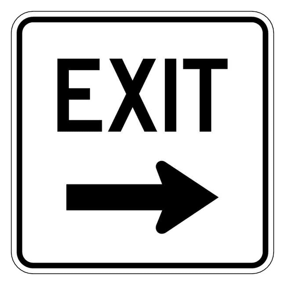 Lyle Exit Sign For Parking Lots,18" x 18" LR7-69R-18DA