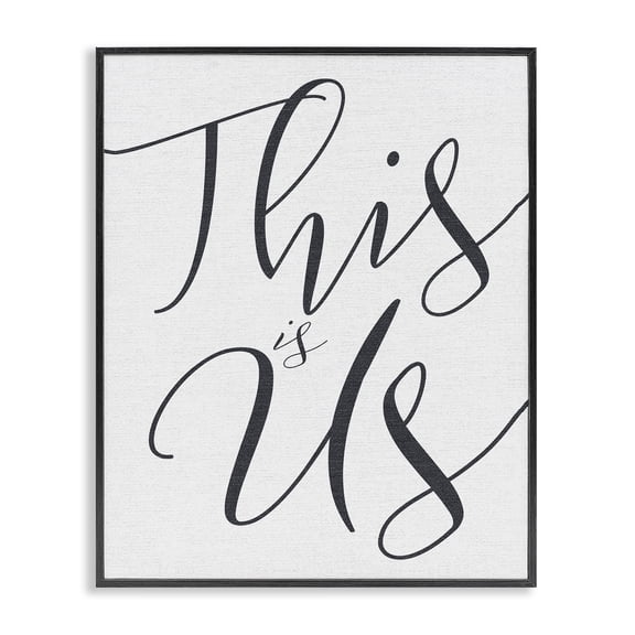 Stupell Industries Contemporary This Is Us Typography Black Framed Giclee Art, 11 x 14, by Lil' Rue