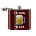 thumbnail image 2 of 8-Bit Pixel Retro Beer Charisma Buff Gamer Game Stainless Steel 5oz Hip Drink Kidney Flask, 2 of 3