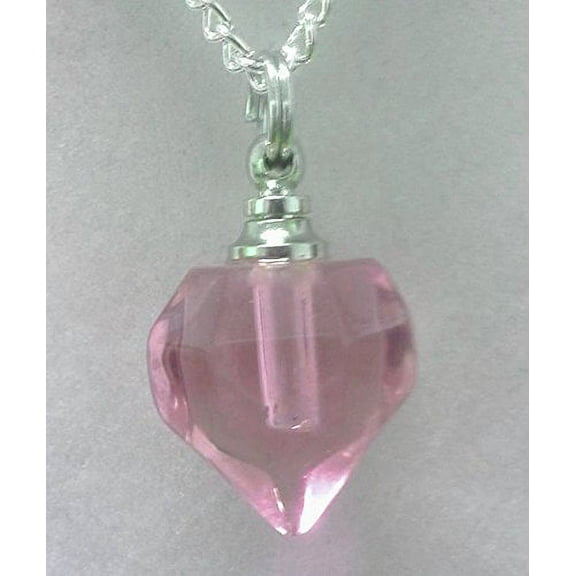 Elegant Pink-Crystal CREMATION URN Personal Mourning Stone with Velvet Pouch & Fill Kit