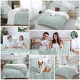 thumbnail image 5 of King 4 Piece Bedding Set Retro Ombre Blue Green Plaid Soft Breathable Duvet Cover and Pillowcase, Retro Linen Texture Duvet Cover Set Bed Sheets for Bedroom Dormitory Guest Room, 5 of 9