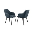 thumbnail image 3 of Walker Edison 33" Mid-Century Modern Upholstered Dining Chair, Indigo Blue, 3 of 9