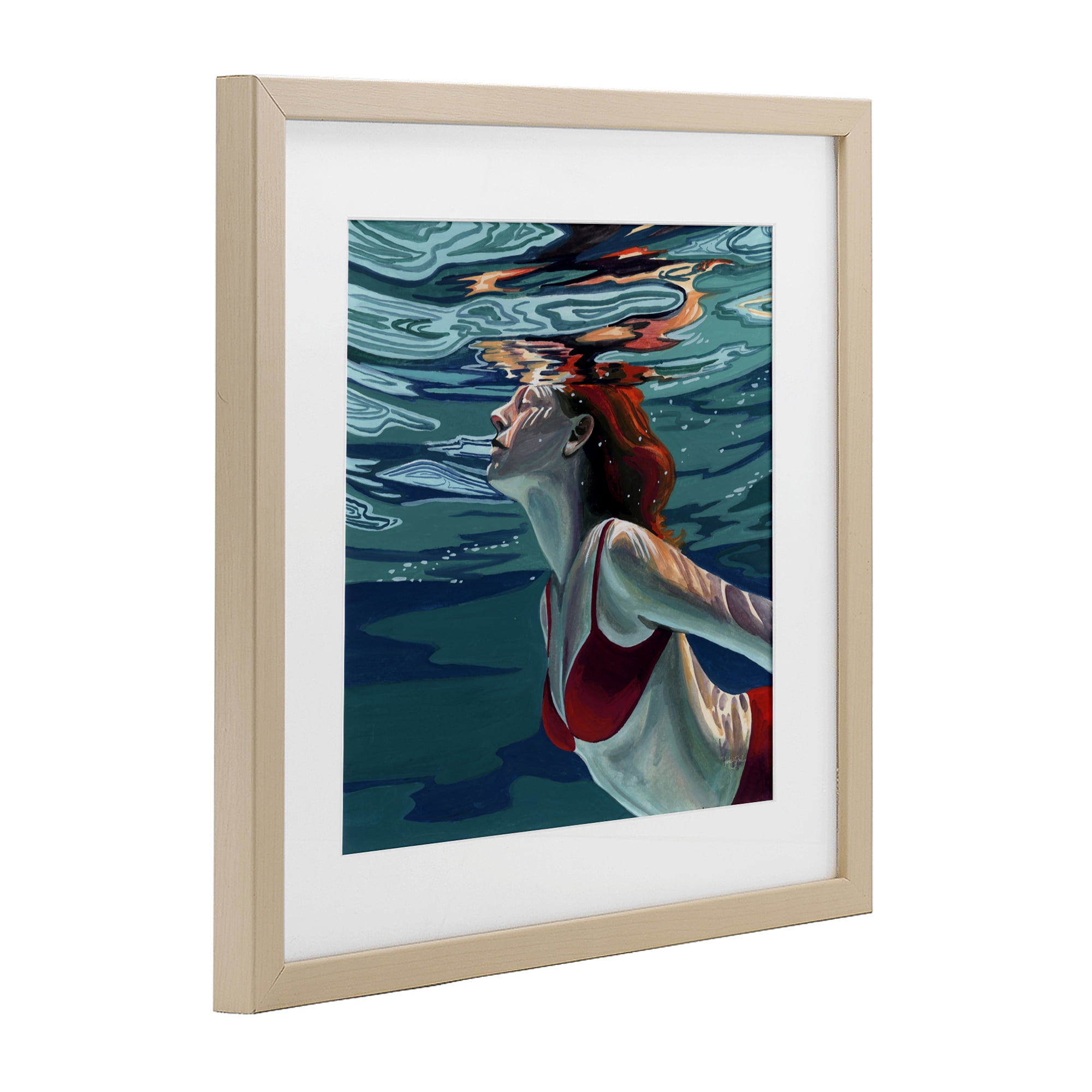 Stupell Industries Swimming To The Surface Birch Framed Print Under Glass, design by Kate Jarvik Birch