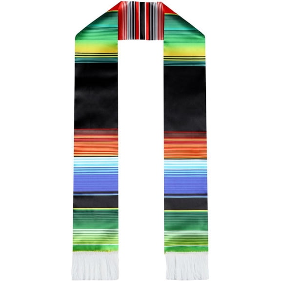 Vlrwzc Female Mexican Embroidery Graduation Stole Gift Set, Multicolor, 1