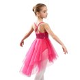 thumbnail image 7 of Aislor Girls Sequined Camisole Ballet Dance Tutu Dress Gymnastic Leotard Asymmetrical Skirt Rose S, 7 of 7