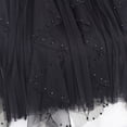 thumbnail image 4 of FRSASU Tulle Pleated Fairy Skirt for Women Pearl Trim Elastic High Waist A-Line Layered Flowy Long Skirt Black, 4 of 5