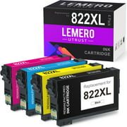 LemeroUtrust Ink Replacement for Epson 822 XL 822XL T822XL Ink Cartridge for Workforce Pro WF-4830 WF-3820 WF-4820 WF-4834 Printer(Black, Cyan, Magenta, Yellow, 4-Pack)