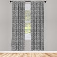 thumbnail image 3 of Ambesonne Leopard Print Curtains, Wild Animal Abstract, Pair of 28"x63", Black White, 3 of 5