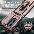 thumbnail image 5 of for Motorola Moto G 5G 2024 Case with Slide Camera Cover HD Screen Protector [Military Grade Drop Tested] Magnetic Ring Holder Kickstand Protective Phone Case for Motorola Moto G 5G 2024, Rose Gold, 5 of 17