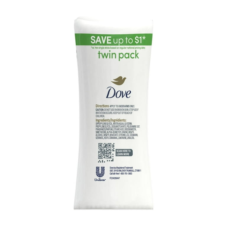 Dove, Antiperspirant Deodorant Stick, 2.6 oz, Cucumber & Green Tea