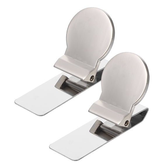 LOLIPPYY Set of 2 Portable Stainless Steel Money Clip Clamps for Office, Outdoor, and Everyday Use