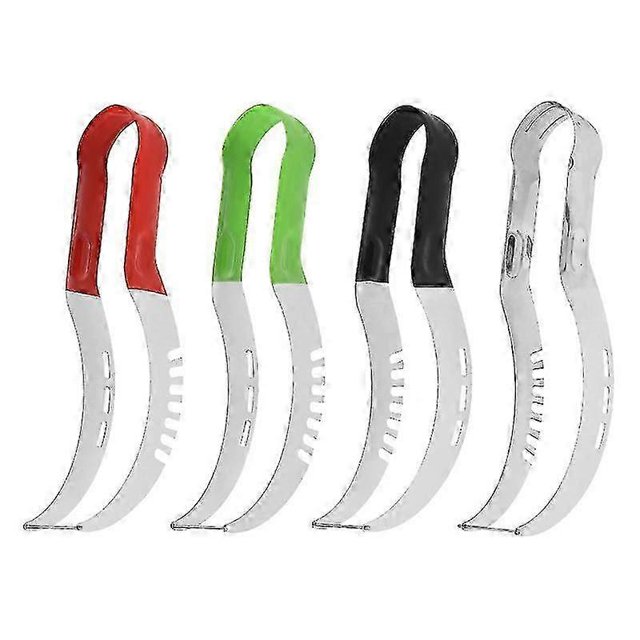 Watermelon Cutter,Multifunctional Stainless Steel Fruit Cutter with Hook-shaped Cutting Blade for Pa