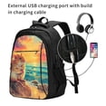 thumbnail image 2 of Fotbe Island Beach Guinea Pig Mochila con Estampado y Puerto USB para Hombre y Mujer, Mochila Antirrobo, Mochila de Viaje, Mochila Escolar, Mochila Universitaria, 2 of 7