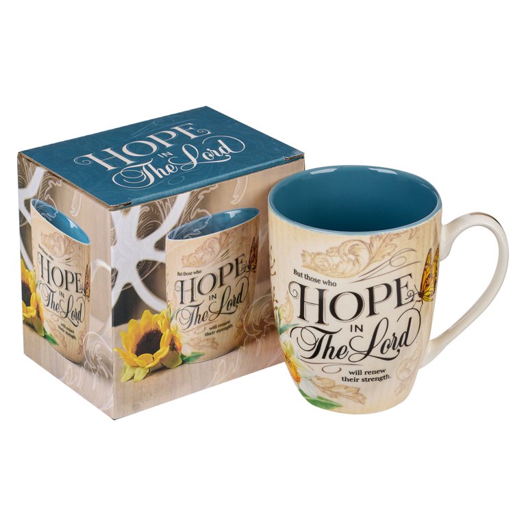 Set of 2 Coffee Tea Mug 10 Oz Christian Art Gifts Orange Rejoice & Yellow Joy