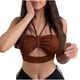 thumbnail image 1 of Moda para mujer Sexy Color sólido Halter Sling Navel Hollow Out Camisole Pompotops lopia988066, 1 of 9