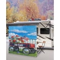 thumbnail image 5 of 4th of July RV Awning Sun Shade Screen 9'X7' 250th Anniversary USA Flag Mesh Sunscreen Poppy Flower Truck Awning Shade Screen with Zipper UV Blocker Completed Kits for RV Motorhome Camper, 5 of 7