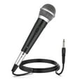 thumbnail image 1 of Micrófonos dinámicos con cable, micrófonos de mano profesionales con cable de 10 pies con toma de micrófono de 1/4" para cantar, hablar, bodas, escenario, 1 of 8