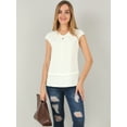 thumbnail image 3 of INSPIRE CHIC Blusa De Negocios Oficina Sin Mangas Con Escote V Plisado Top Para Mujer Blanco L, 3 of 6