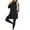 Black, variant on CFLVAEK Workout Outfits for Women 2 Piece Tummy Slimming Leggings and Plus Size Long Hooded Sweatshirts with Big Pockets Solid Color Running Sweatsuits Black XXL