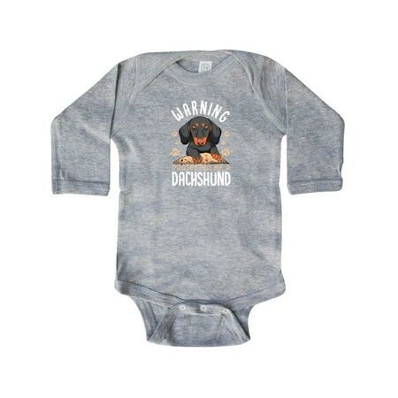 

Inktastic Protected by a Dachshund Dog Gift Baby Boy or Baby Girl Long Sleeve Bodysuit