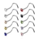 thumbnail image 1 of 10 piezas de piercings para nariz de acero inoxidable con diamantes de imitación 2.0mm, 1 of 5