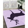 thumbnail image 2 of Ahgly Company Indoor Round Patterned Purple Flower Purple Area Rugs, 7' Round, 2 of 6