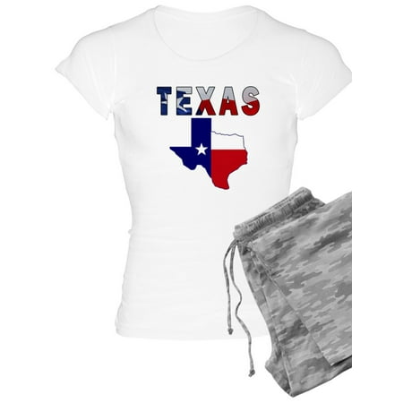 

CafePress - Flag Map With Texas - Women s Light Pajamas