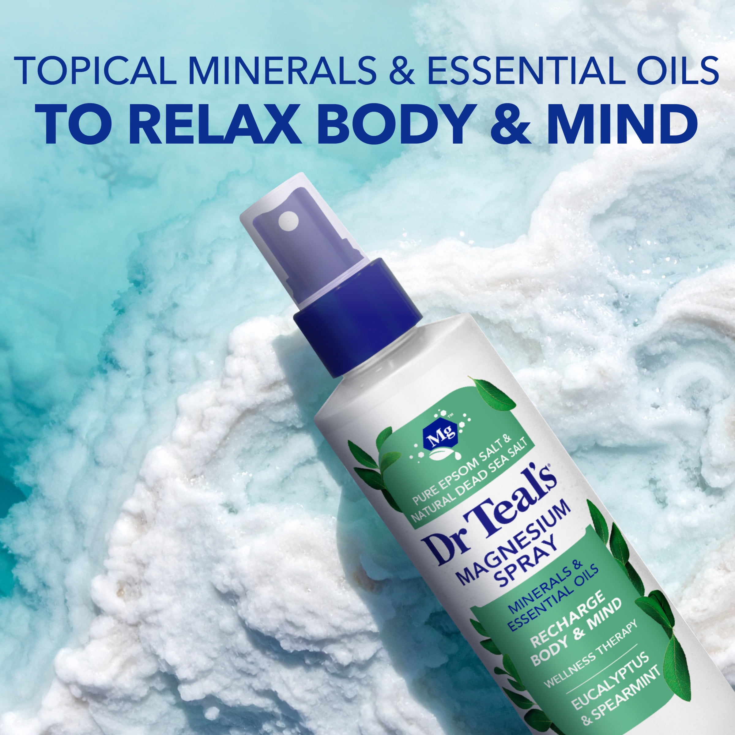 Dr Teal's Relax & Relief Magnesium Spray with Eucalyptus & Spearmint Essential Oils, 8 fl oz