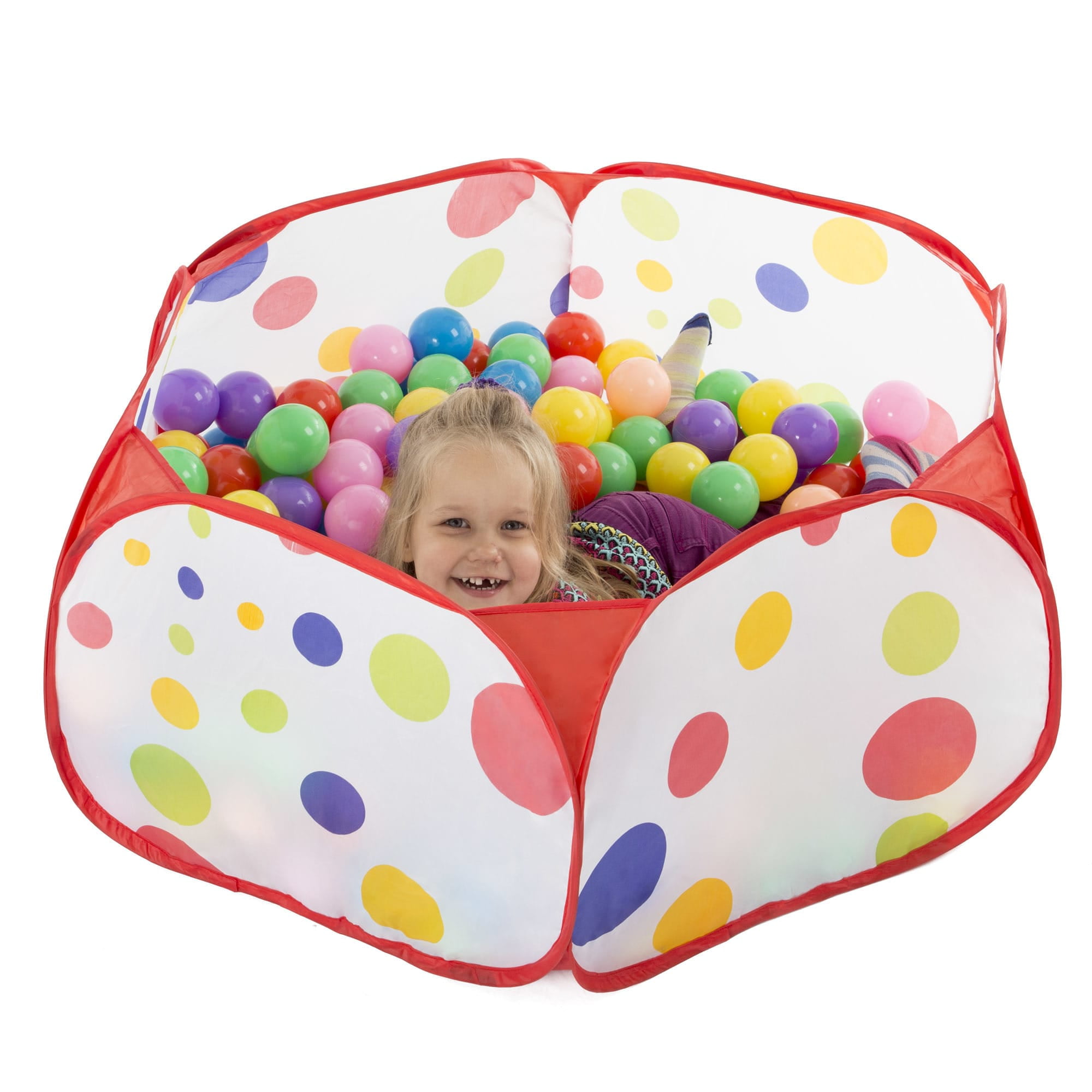 Kids Pop-up Six-sided Ball Pit Tent with 200 Balls by Hey! Play!