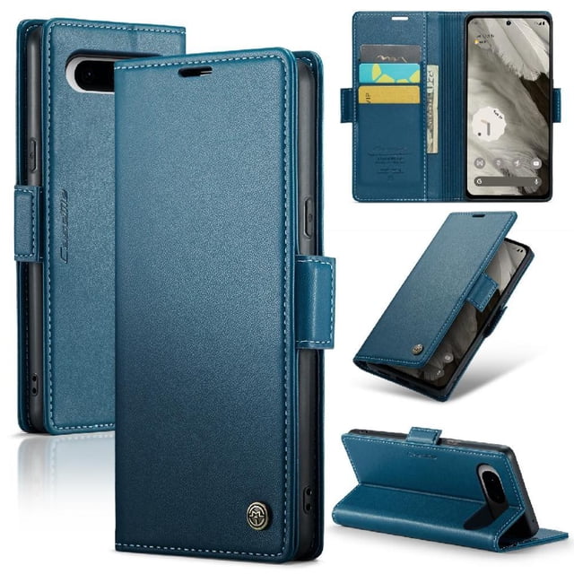 Funda tipo cartera Google Pixel 8 con cierre magnético, RFID, tarjetero, soporte, carga inalámbrica