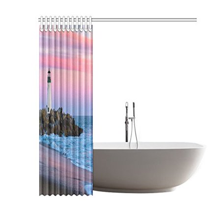 GCKG Sunset Beach Lighthouse Shower Curtain 60x72 Inches ...