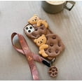 thumbnail image 3 of HAHDAXIA Creative Silicone Case Compatible with iPhone 12 mini, Cute Funny 3D Cartoon Cookies Bear Design with Long Shoulder Strap Soft Bumper Shockproof Protective Case (Bear Cookie, iPhone, 3 of 7