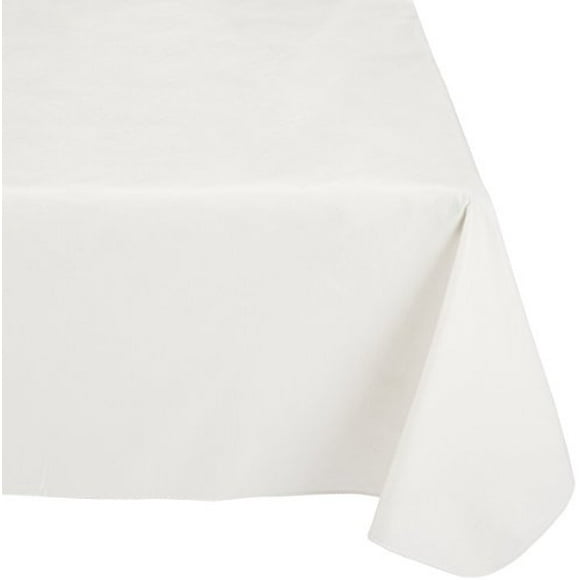 Carnation Home Fashions Nappe en Vinyle avec Endos en Flanelle de Polyester, 52, 90 Pouces, Ivoire