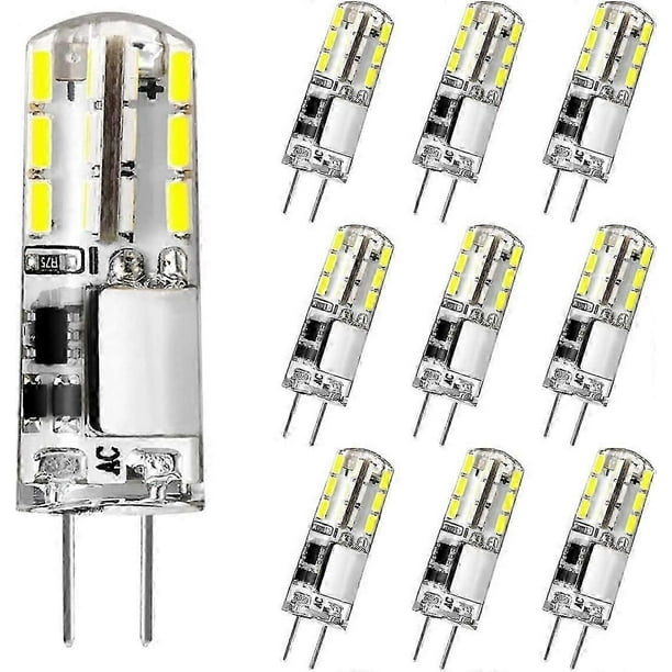 G4 LED Light Bulb, 12V 2W Equivalent 20W Halogen Bulb, Cool White 6000K, 180LM, Flicker Free, Not Dimmable, Pack of 10