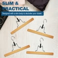 thumbnail image 4 of BagDream 12 Pack Wooden Pants Hangers with Clips, Smooth Finish Solid Wood Non Slip Skirt Hangers Jeans Slack Clamp Hanger, Natural, 4 of 8