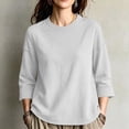 thumbnail image 7 of cocolona 3/4 Sleeve Sweatshirts for Women Loose Fit Crew Neck Casual Solid Color Fall Pullover Tops, 7 of 7