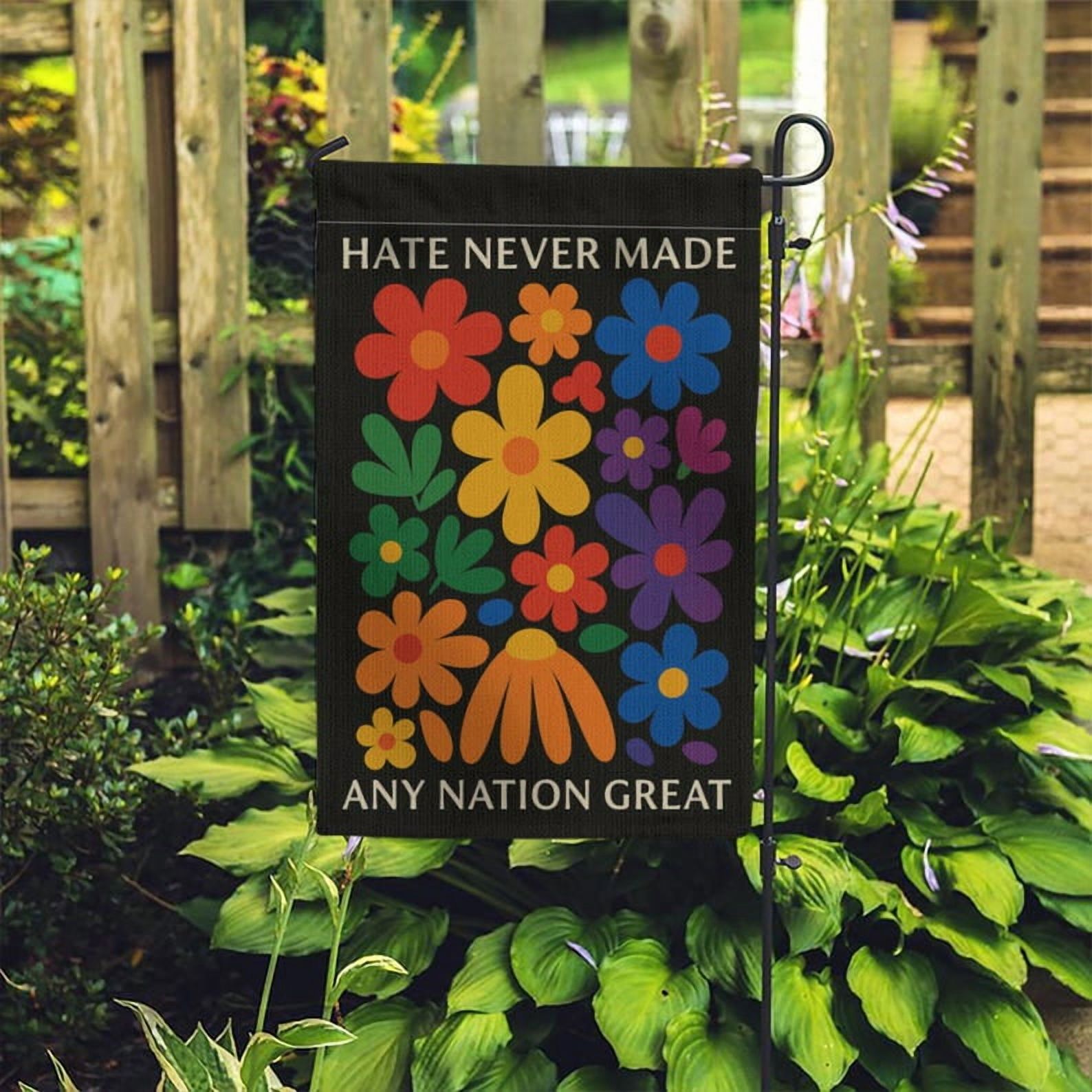 ViciArt Floral Equality Garden Flag – 36”x60” Political Yard Decor, Colorful Outdoor Banner, Progressive Decor