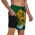 thumbnail image 3 of Daiia Sunflowers in Bucket Mens Swim Trunks Swim Shorts Quick Dry Swim Shorts with Mesh Lining Pockets-Small, 3 of 9
