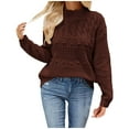 thumbnail image 2 of Buigttklop Womens Sweaters for Fall Trendy Crewneck Casual Long Sleeve Crochet Hollow Knit Pullover, 2 of 3