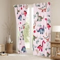 thumbnail image 3 of Castle Fairy Kawaii Dino Blackout Curtains Set of 2 (52x84 Each),Animal Window Curtains, 3 of 6