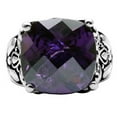 thumbnail image 3 of High polished (no plating) Stainless Steel Ring with AAA Grade CZ in Amethyst for Women Style TK016, 3 of 5