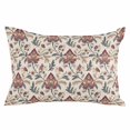 thumbnail image 2 of Boho Red Floral Throw Pillow Cover, Pillowcase Protectors with Zipper, Breathable Decorative Lumbar Pillow Case Cover, Farmhouse Rustic Flower Leaf Plant Pillow Shams for Couch Sofa 12x20Inch, 2 of 8