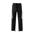 thumbnail image 3 of Men's Cargo Pants - Casual Outdoor Hiking Athletic Joggers Sweatpants Drawstring Elastic Waist with Multi Pockets for Outdoor​ Gray XL, 3 of 4