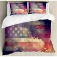 thumbnail image 3 of American Flag Duvet Cover Set Twin Size, Exposure Usa National Outer Space Night Cloudy Free Universe Cosmos Display, Decorative 2 Piece Bedding Set with 1 Pillow Sham, Multicolor, by Ambesonne, 3 of 3