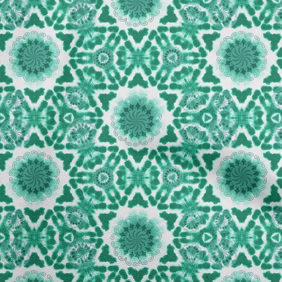 oneOone Cotton Jersey Teal Green Fabric Asian Tie And Dye Diy Clothing Quilting Fabric Print Fabric By Yard 58 Inch Wide