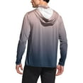 thumbnail image 4 of FAVIPT Men Sun Protection Shirts Gradient Long Sleeve Hooded Shirts Lightweight Rash Guard Soft Shirts Outdoor Hiking UPF 50+ Outwear with Mask Navy,M, 4 of 7