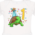 thumbnail image 4 of Inktastic 1st Birthday Cute Turtle in Party Hat with Confetti Boys or Girls Long Sleeve Baby Bodysuit, 4 of 5