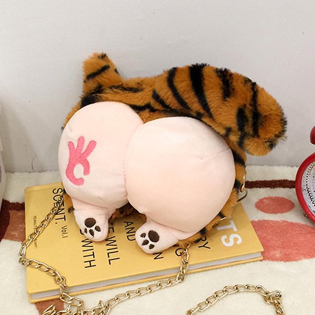 Bolso de Hombro YONGSHENG Dibujos Animados Animal Butt Con Cadena